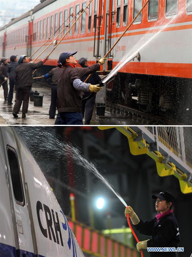 Xinhua Headlines: Moving China: The Spring Festival train journey now and then