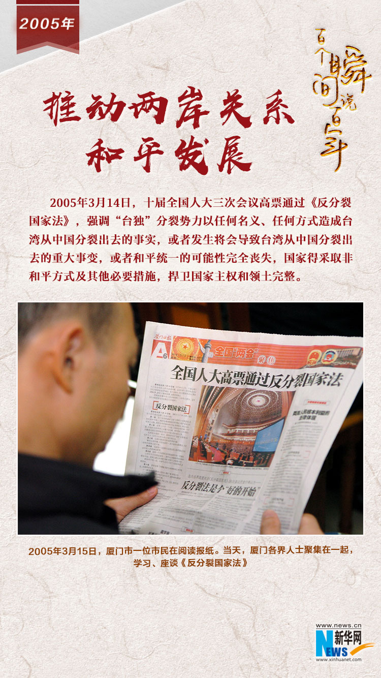 2005，推動兩岸關(guān)系和平發(fā)展