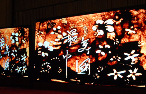 活動現場沙畫表演