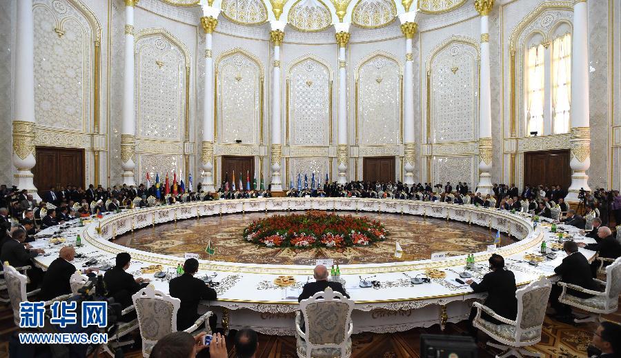 9月12日，上海合作組織成員國元首理事會第十四次會議在塔吉克斯坦首都杜尚別舉行。國家主席習近平出席會議并發表重要講話。新華社記者馬占成攝 