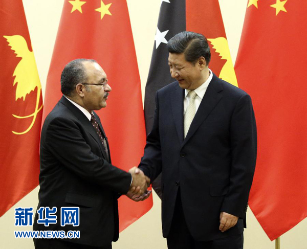 11月22日,國家主席習近平在斐濟楠迪會見巴布亞新幾內亞總理奧尼爾。 新華社記者姚大偉攝 11月22日,國家主席習近平在斐濟楠迪會見巴布亞新幾內亞總理奧尼爾。 新華社記者姚大偉攝