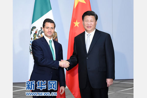11月16日，國家主席習近平在土耳其安塔利亞會見墨西哥總統培尼亞。 新華社記者張鐸攝